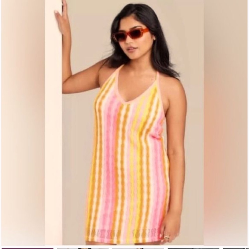 Wild Fable Women's Crochet Mini Halter Dress / Swim Cover Up NWT Size Small